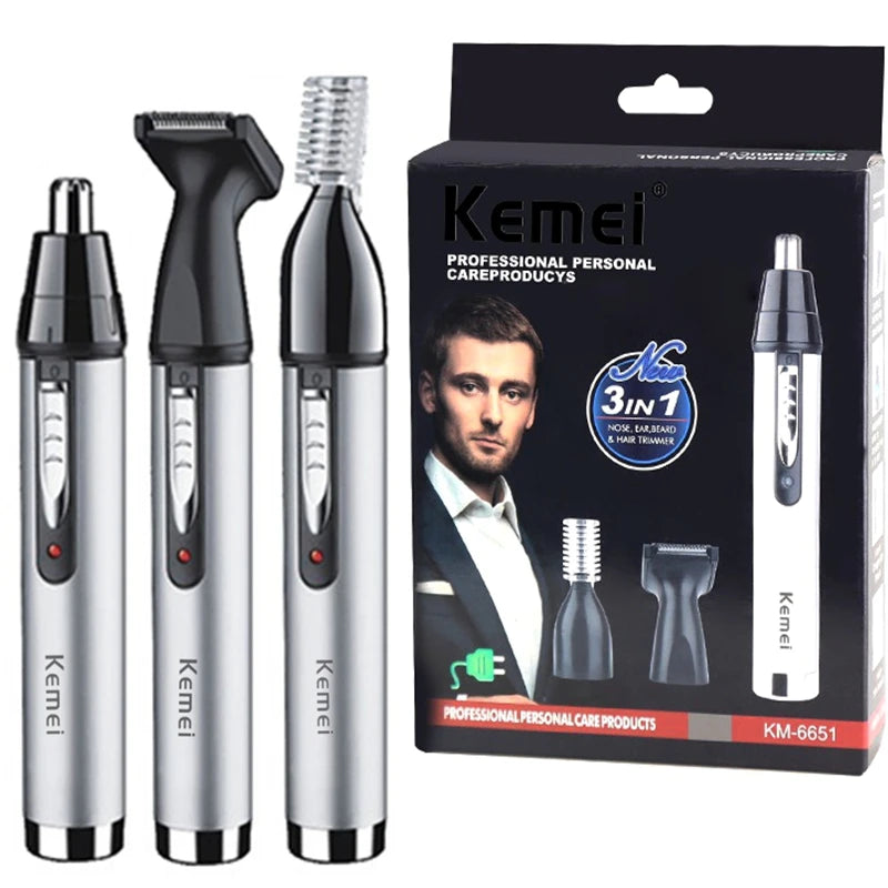 Kemei rechargeable all in one grooming kit ear nose hair trimmer eyebrow beard electric facial&body trimmer for men&women